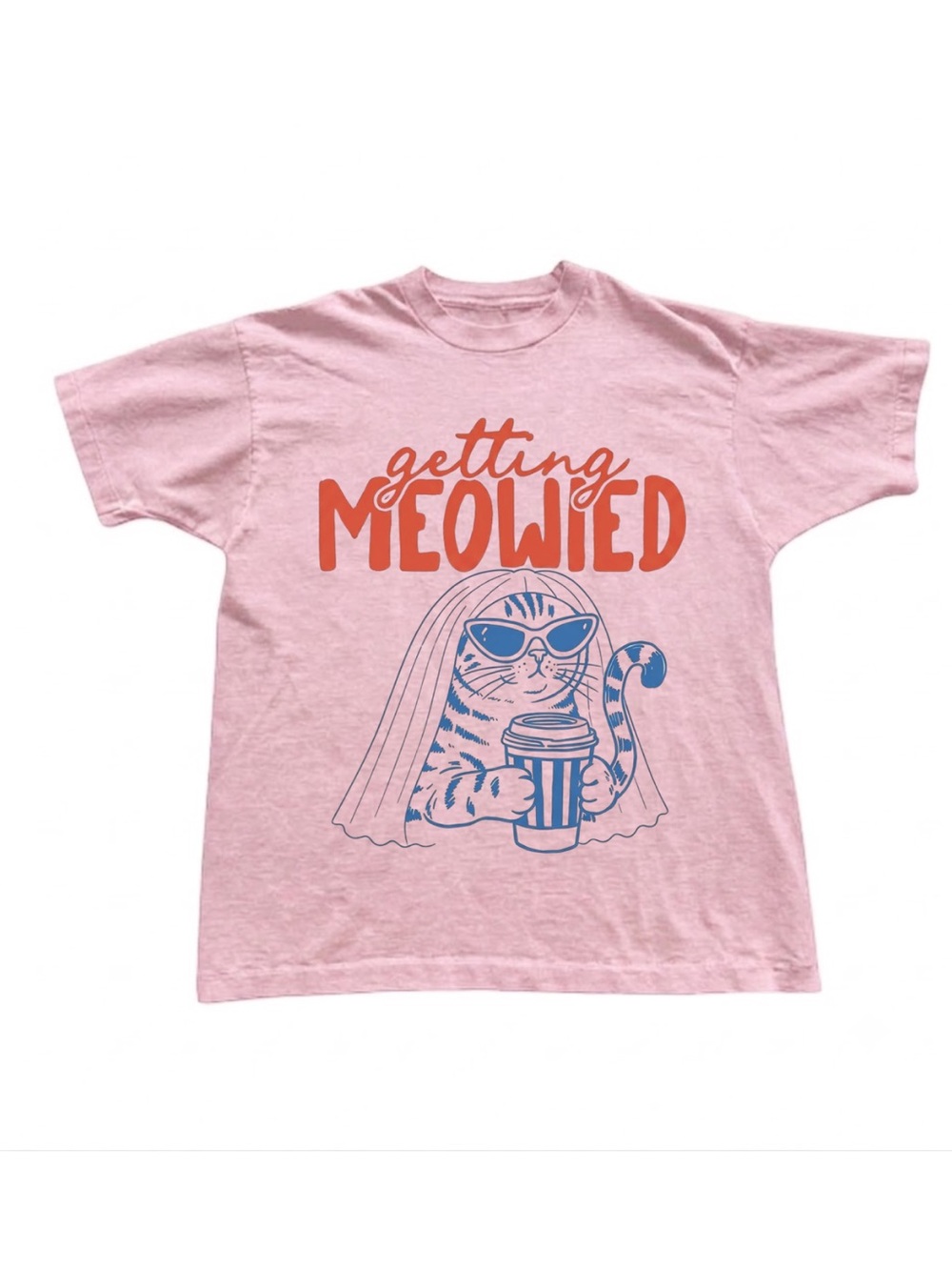 Gildan Getting Meowied Pink Cat Graphic Tee